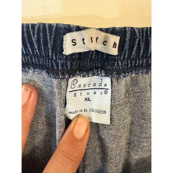 VTG 90s Cascade Blues Capri Pants Women's XL Petite Black and Denim Set of 2 - Picture 6 of 6